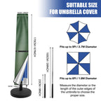 Garden Parasol Cover with Rod & Pull Ring UV Protection 210D Oxford Waterproof Fabric Cantilever Large Umbrella Cover Outdoor