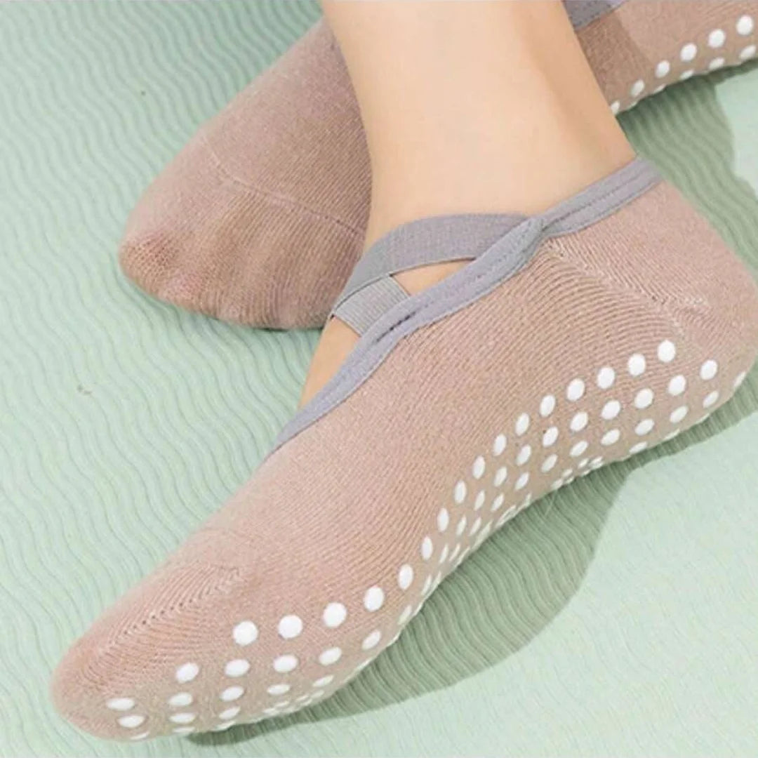 Yoga Socks Orange Pink 
Home Sports, Heel Non-Slip Silicone Dot Grip Pilates Socks
 Indoor Fitness Sweat-Absorbent Brea