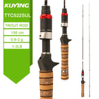 KUYING TETON  5'2" 6' 6'3" 6'4"6'2" 6'6"  Cane Spinning Rod &  Casting FUJI Carbon 1-4g 0.8-3g 2-10g M-Fast bfs