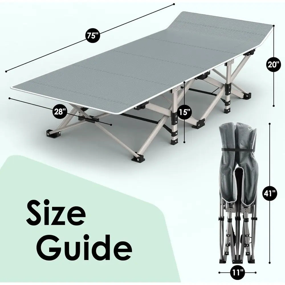Double Layer Portable Camping Cot with Carry Bag - Ideal for Outdoor, Beach, and Travel