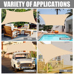 Sun Shade Sail Outdoor Canopy 6/5/4/3M UV Block Shade Cloth Sunscreen Awning with Free Ropes for Garden Patio Pool Cover Shelter