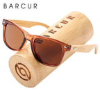 BARCUR Polarized Man Sunglasses Bamboo Sun Glasses for Women Wood UV400 Eyewear Oculos Blue Light Blocking Glasses