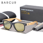 BARCUR Polarized Man Sunglasses Bamboo Sun Glasses for Women Wood UV400 Eyewear Oculos Blue Light Blocking Glasses