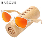 BARCUR Polarized Man Sunglasses Bamboo Sun Glasses for Women Wood UV400 Eyewear Oculos Blue Light Blocking Glasses