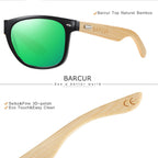 BARCUR Polarized Man Sunglasses Bamboo Sun Glasses for Women Wood UV400 Eyewear Oculos Blue Light Blocking Glasses