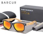 BARCUR Polarized Man Sunglasses Bamboo Sun Glasses for Women Wood UV400 Eyewear Oculos Blue Light Blocking Glasses