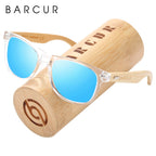 BARCUR Polarized Man Sunglasses Bamboo Sun Glasses for Women Wood UV400 Eyewear Oculos Blue Light Blocking Glasses