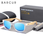 BARCUR Polarized Man Sunglasses Bamboo Sun Glasses for Women Wood UV400 Eyewear Oculos Blue Light Blocking Glasses