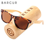 BARCUR Polarized Man Sunglasses Bamboo Sun Glasses for Women Wood UV400 Eyewear Oculos Blue Light Blocking Glasses