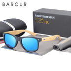 BARCUR Polarized Man Sunglasses Bamboo Sun Glasses for Women Wood UV400 Eyewear Oculos Blue Light Blocking Glasses