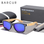 BARCUR Polarized Man Sunglasses Bamboo Sun Glasses for Women Wood UV400 Eyewear Oculos Blue Light Blocking Glasses
