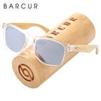 BARCUR Polarized Man Sunglasses Bamboo Sun Glasses for Women Wood UV400 Eyewear Oculos Blue Light Blocking Glasses