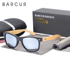 BARCUR Polarized Man Sunglasses Bamboo Sun Glasses for Women Wood UV400 Eyewear Oculos Blue Light Blocking Glasses