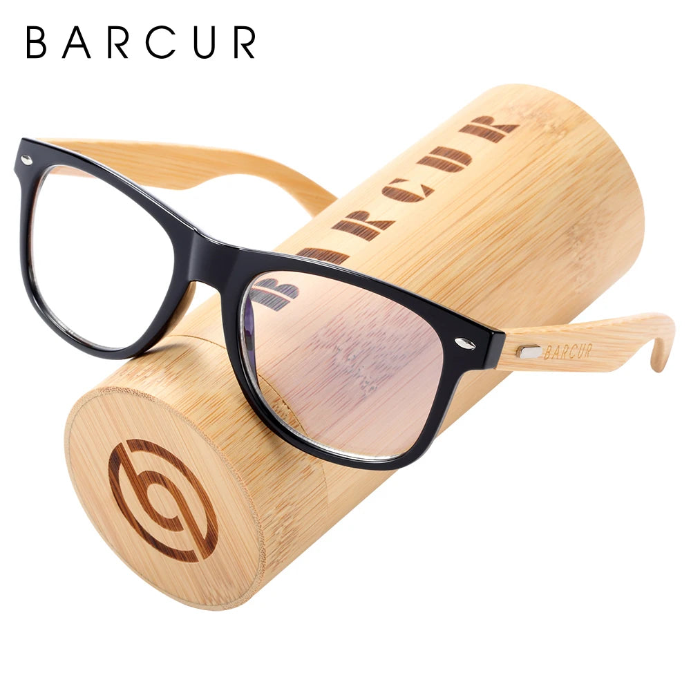 BARCUR Polarized Man Sunglasses Bamboo Sun Glasses for Women Wood UV400 Eyewear Oculos Blue Light Blocking Glasses