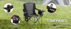SucceBuy Camping Folding Chair for Adults  
Portable Quad Lumbar Back , Padded Arm  with Side Pockets for Beach, Lawn, Picnic