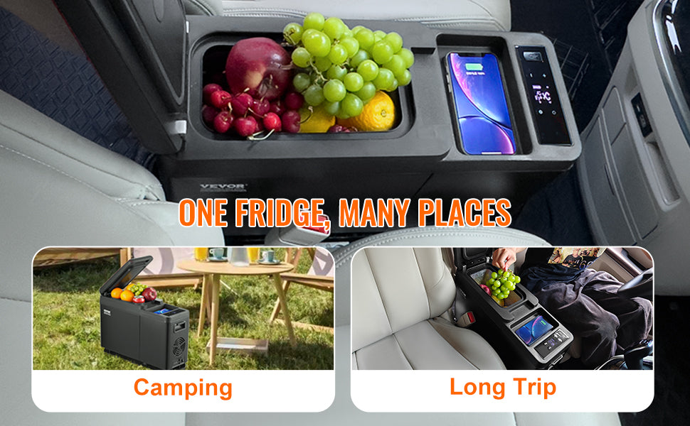 SucceBuy 8L Car Refrigerator , 
Car Armrest  Single Zone Freezer
 -4℉-68℉ Adjustable Range 12/24V DC and Cooler