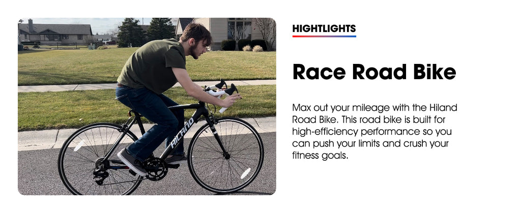 Hiland 700c road bike, 14 speeds, lightweight aluminum frame, racing bike, for men and women