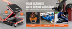 SucceBuy Foldable Z Garage Creeper.  Rolling , Folding,  
Mechanic Creeper Stool with 6 Wheels .
Tool Tray and  Padded Seat , For Garage ,Shop or Home