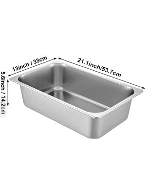 SucceBuy 8.5L-20.5L Buffet Chafing Dishes Gastronorm Pans 

Steam Table Stainless Steel Food Container for Party BBQ Baking
