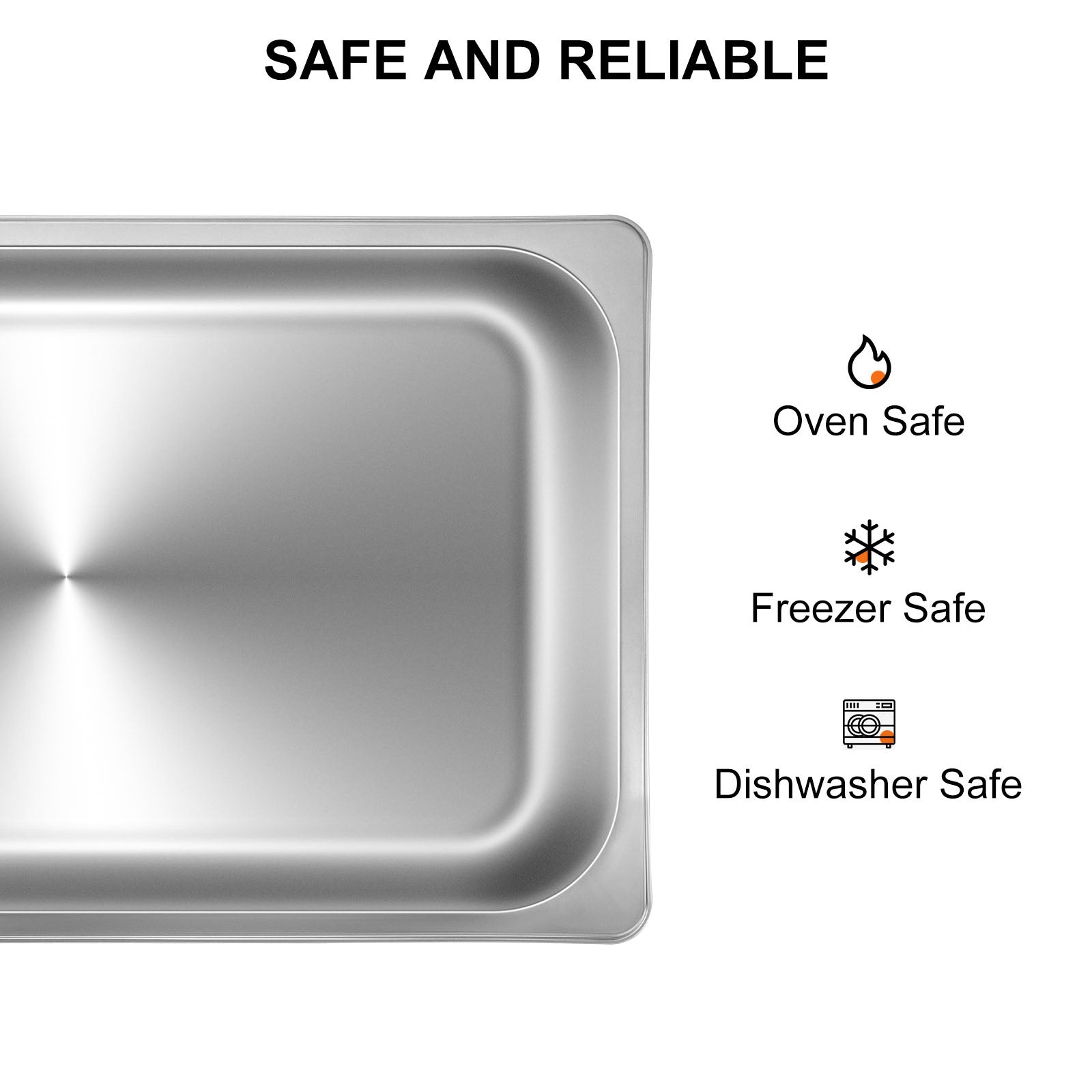 SucceBuy 8.5L-20.5L Buffet Chafing Dishes Gastronorm Pans 

Steam Table Stainless Steel Food Container for Party BBQ Baking
