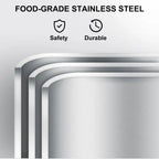 SucceBuy 8.5L-20.5L Buffet Chafing Dishes Gastronorm Pans 

Steam Table Stainless Steel Food Container for Party BBQ Baking