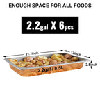 SucceBuy 8.5L-20.5L Buffet Chafing Dishes Gastronorm Pans 

Steam Table Stainless Steel Food Container for Party BBQ Baking