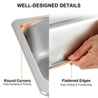 SucceBuy 8.5L-20.5L Buffet Chafing Dishes Gastronorm Pans 

Steam Table Stainless Steel Food Container for Party BBQ Baking