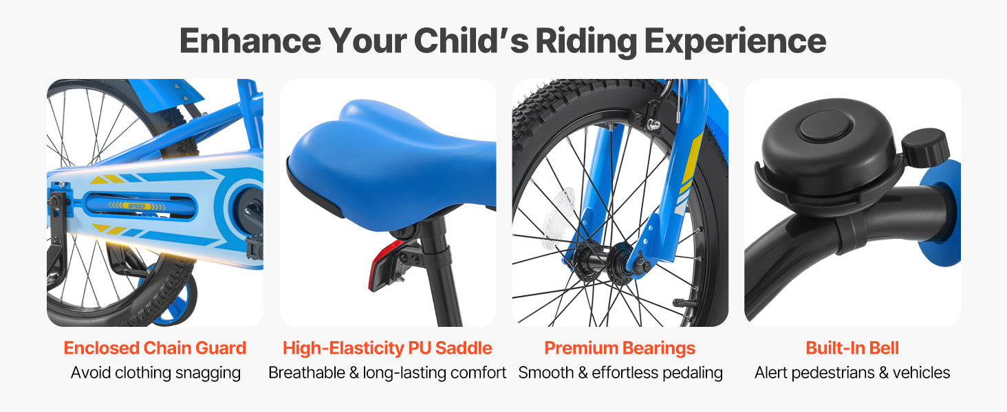SucceBuy 14/16/18in Kids Bike BMX Style Children 
Bicycle with Training Wheels Toddler Bike for Boys & Girls Learning to Ride