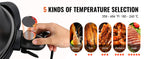 VEVOR Indoor/Outdoor Electric Grill, 1800W Electric BBQ Grill & 
2 Zone Grilling Surface Adjustable Temperature for Party Camping