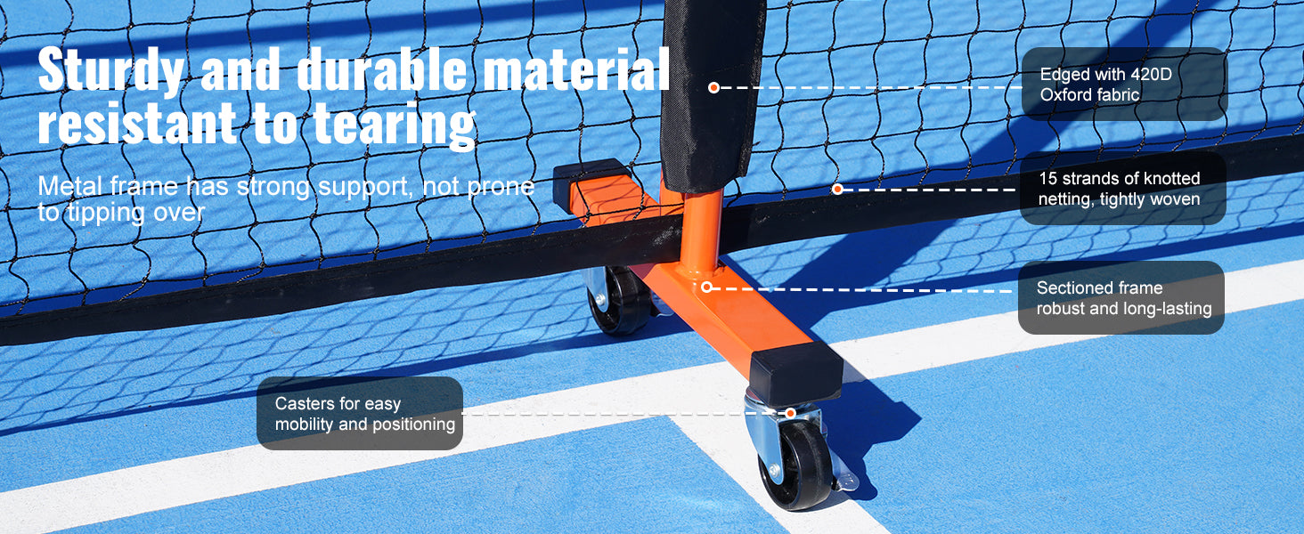 SucceBuy Portable Pickleball Net System
 22FT Full Court Official Regulation Size Pickle Ball Outdoor with Court Line