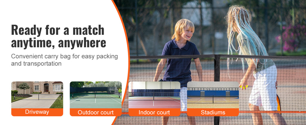 SucceBuy Portable Pickleball Net System
 22FT Full Court Official Regulation Size Pickle Ball Outdoor with Court Line