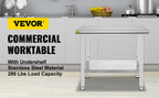 VEVOR Kitchen Work Bench.
Commercial Catering Table with Undershelf Stainless Steel 330LBS 286LBS for Restaurant Garage