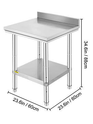 VEVOR Kitchen Work Bench.
Commercial Catering Table with Undershelf Stainless Steel 330LBS 286LBS for Restaurant Garage