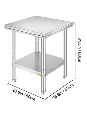 VEVOR Kitchen Work Bench.
Commercial Catering Table with Undershelf Stainless Steel 330LBS 286LBS for Restaurant Garage